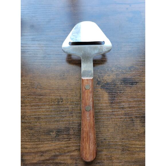 Vintage Vernon Stainless Steel Cheese Slicer/Server - Wood Handle - Taiwan - Picture 4 of 8